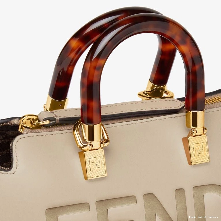 Vintage HOT Calf By Mini Leather In Boston Fendi Way Logo The ROMA Bag Grey 0804